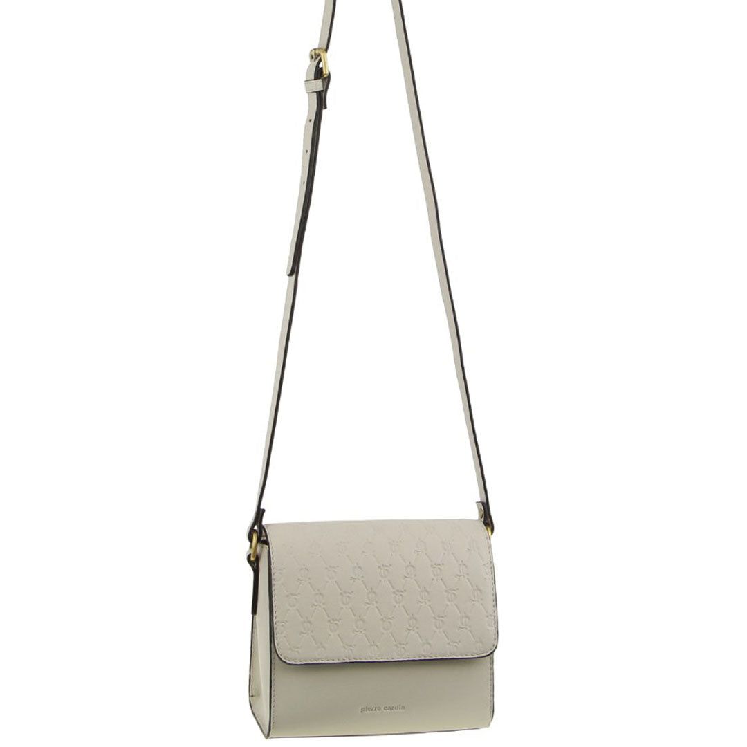 Bolsas Crossbody Pierre Cardin Leather Diamond Embossed Cross-Body Bag Feminino Bege | 6904-PRBLK