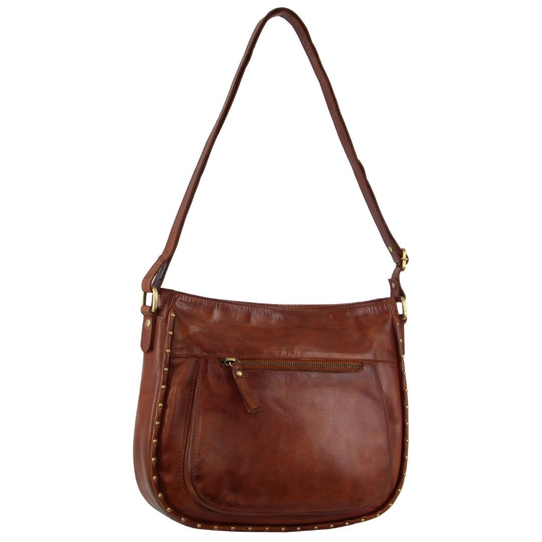 Bolsas Crossbody Pierre Cardin Leather Stud Detail Cross-body Bag Feminino Marrom | 1238-PBJYD