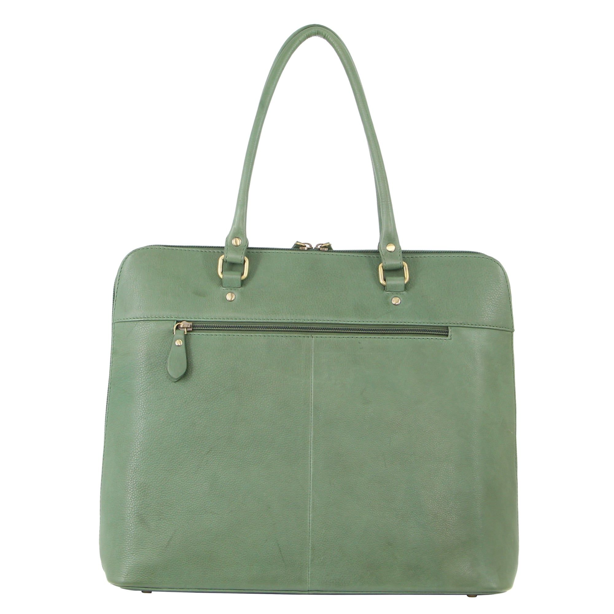 Bolsas de Negócios Pierre Cardin Herringbone Leather Large Business Bag Feminino Verdes | 4392-HXVLU