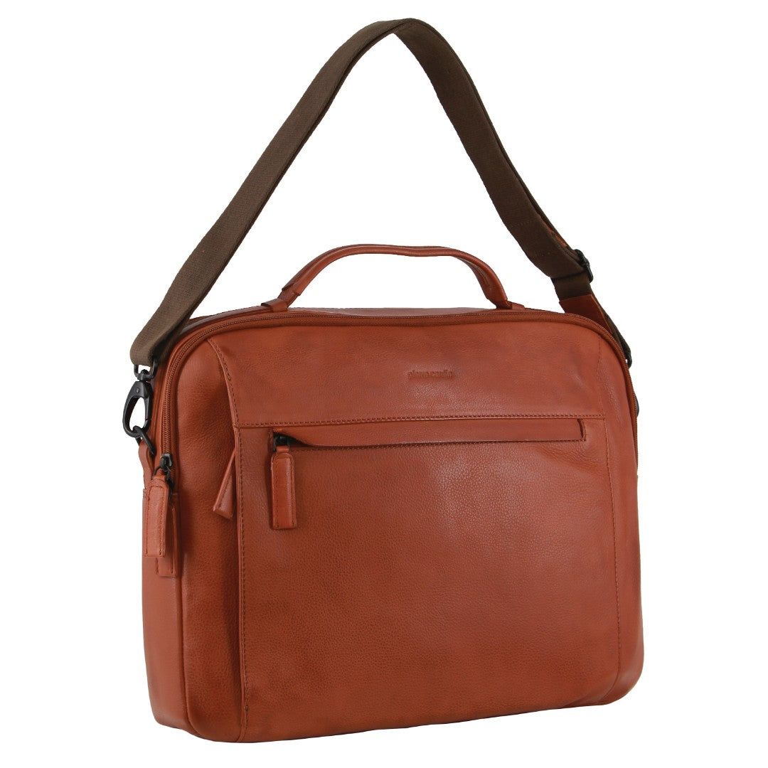 Business Computer Bags Pierre Cardin Italian Leather Computer Bag Masculino Marrom | 6149-LWZSH