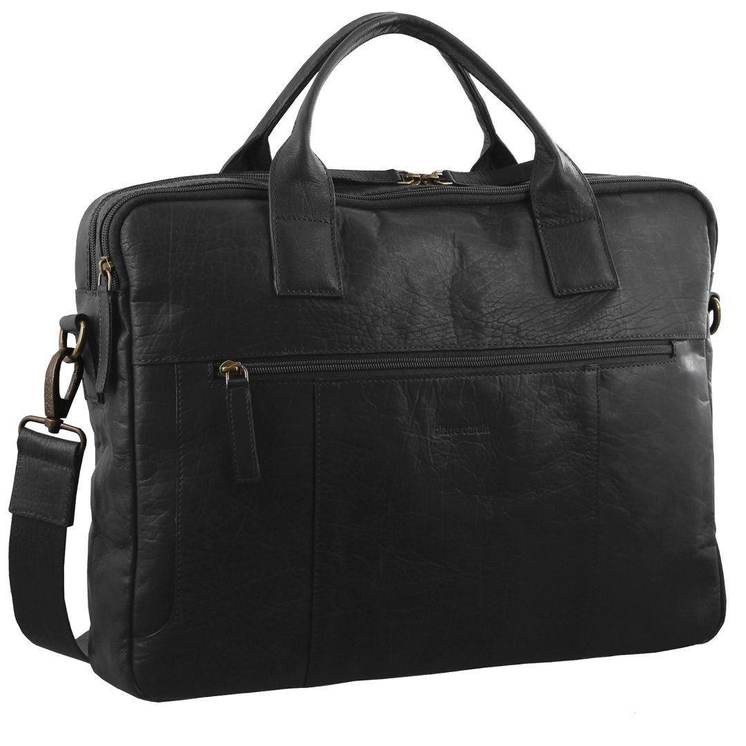 Business Computer Bags Pierre Cardin Rustic Leather Computer Bag Masculino Pretas | 0827-XKHLW