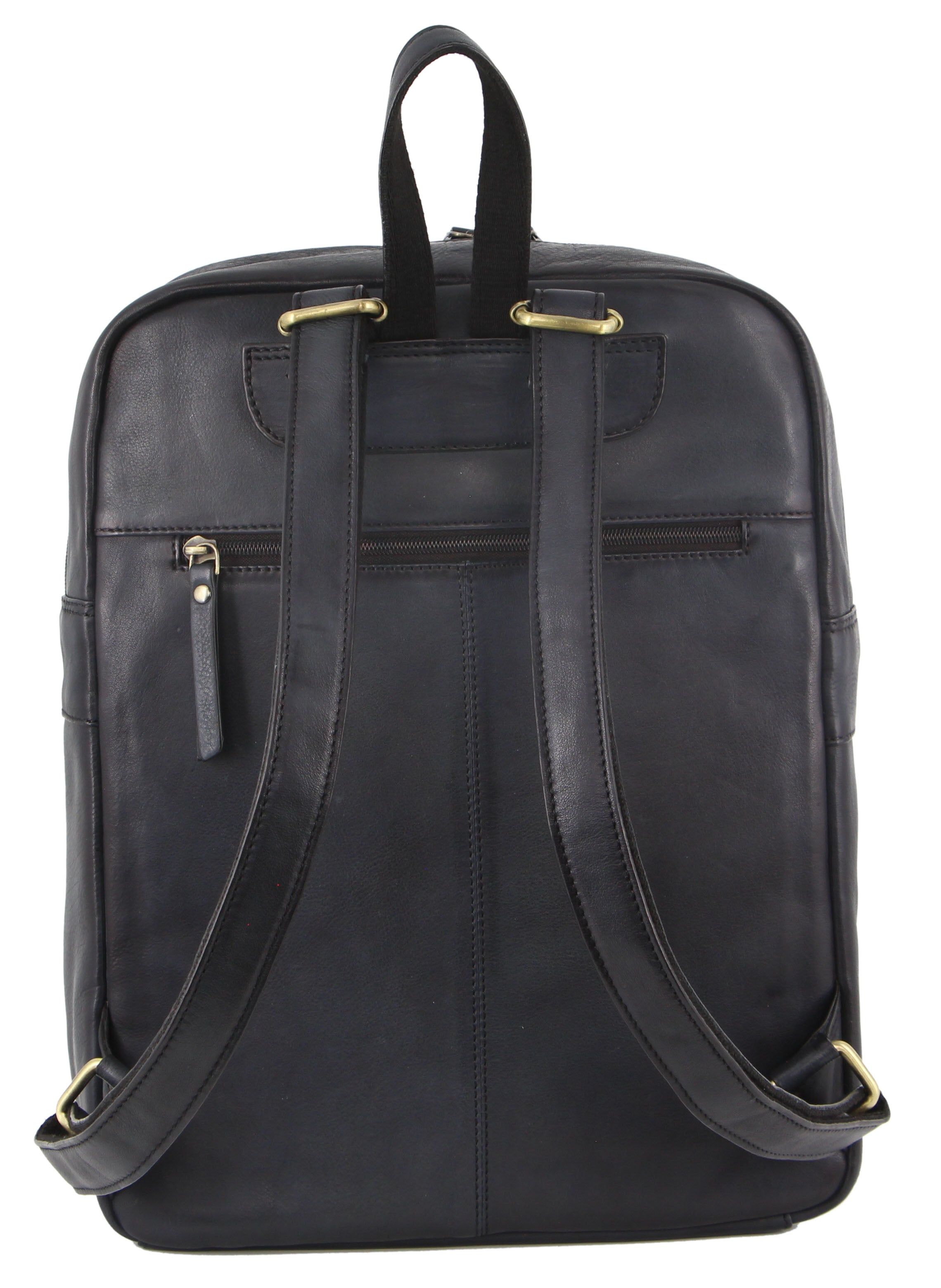 Business Computer Bags Pierre Cardin Vintage Leather Laptop Backpack Masculino Pretas | 7958-AVCPK