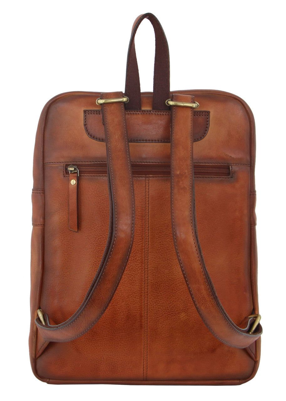 Business Computer Bags Pierre Cardin Vintage Leather Laptop Backpack Masculino Marrom | 3925-QZJCL