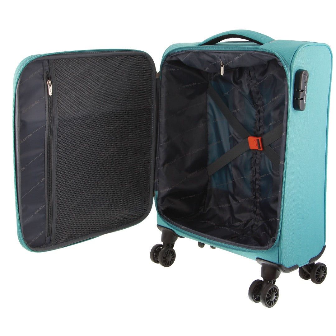 Cabin Cases Pierre Cardin 55cm CABIN Soft-Shell Suitcase Masculino Turquesa | 8502-CYXQM