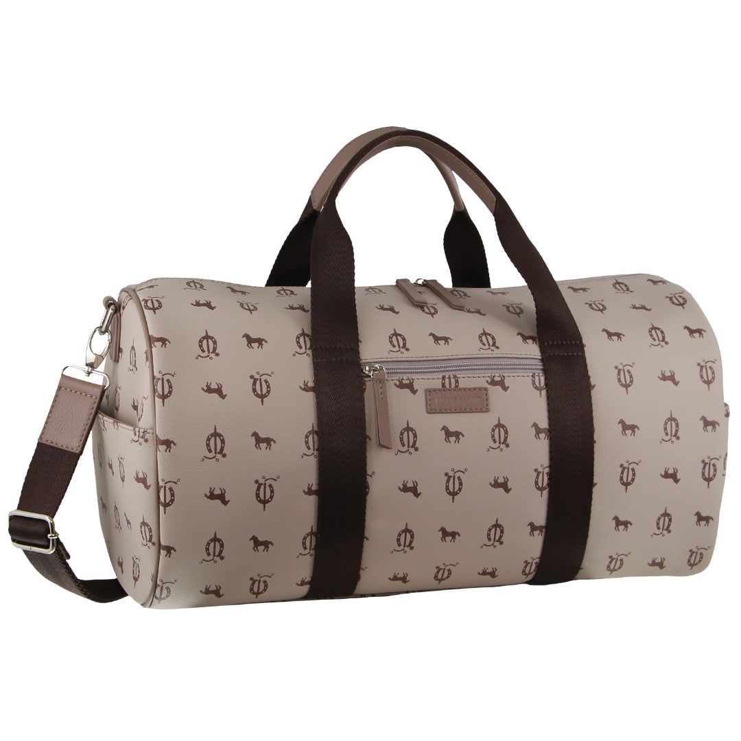 Canvas Bags Pierre Cardin Leather Canvas Print Design Duffle Bag Masculino Bege | 9731-ZSEXT