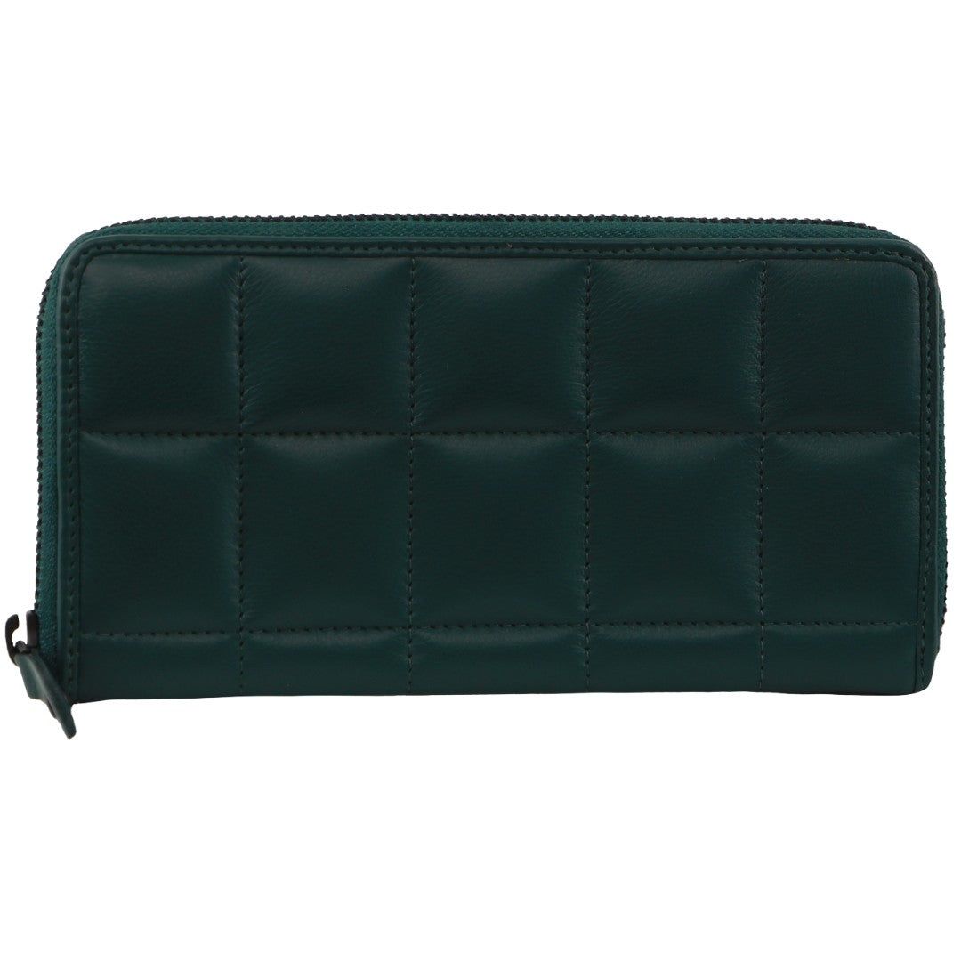 Carteira Com Zíper Pierre Cardin Italian Pleated Leather Zip Wallet Feminino Cement | 9710-TULCA