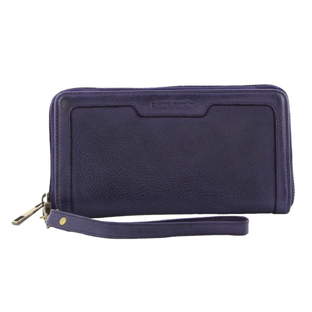 Carteira Com Zíper Pierre Cardin Leather Zip around wallet w Wristlet Feminino Luz Turquesa | 6245-KBHPF