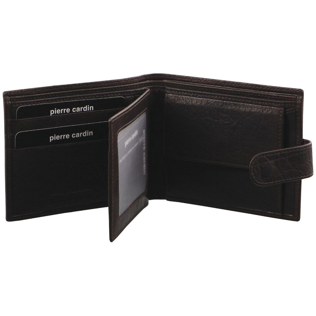 Carteira Trifold Pierre Cardin Rustic Leather Wallet Masculino Marrom | 9284-XYKZQ