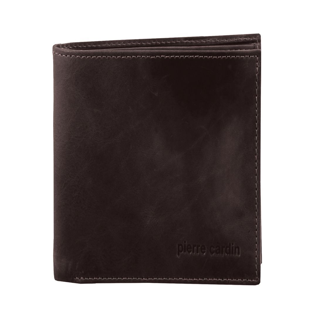 Carteira Trifold Pierre Cardin Rustic Leather Tri-Fold Wallet Masculino Pretas | 2509-CNIHS