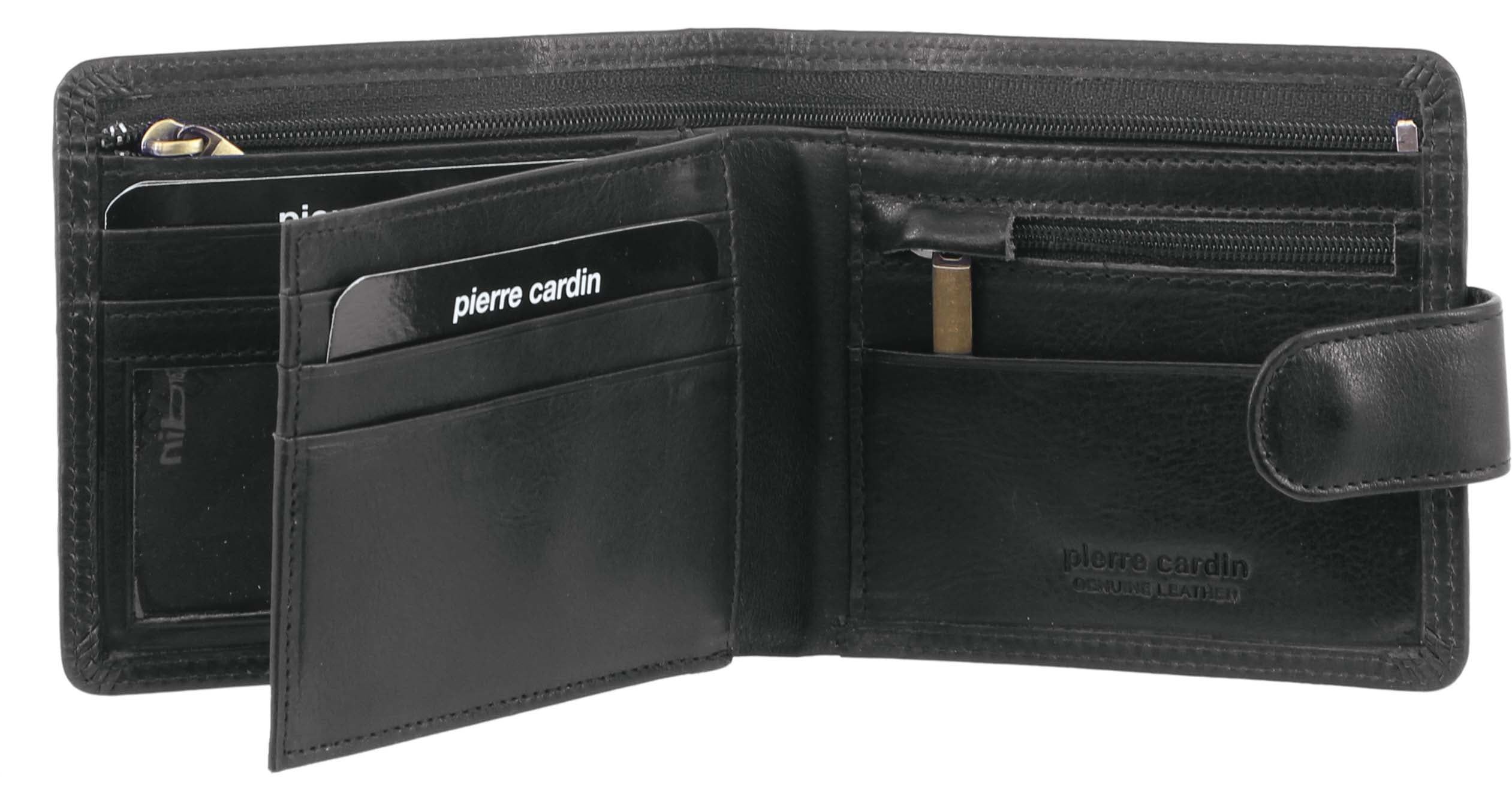 Carteira Trifold Pierre Cardin Rustic Leather Wallet Masculino Pretas | 7893-OUMBZ