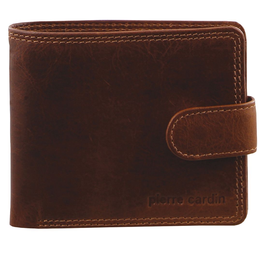 Carteira Trifold Pierre Cardin Rustic Leather Wallet Masculino Pretas | 7893-OUMBZ