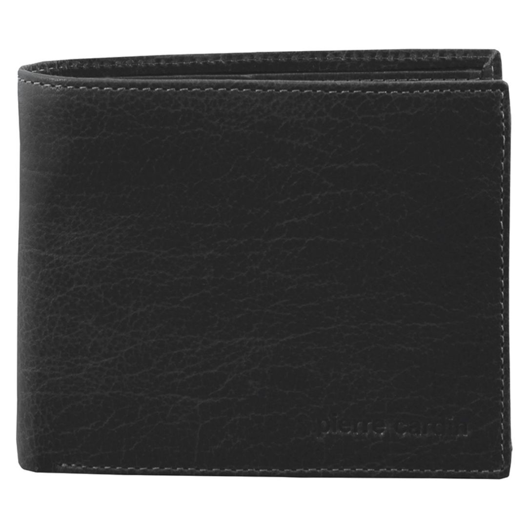 Carteira Trifold Pierre Cardin Rustic Leather Tri-Fold Wallet Masculino Pretas | 6023-VYMNL