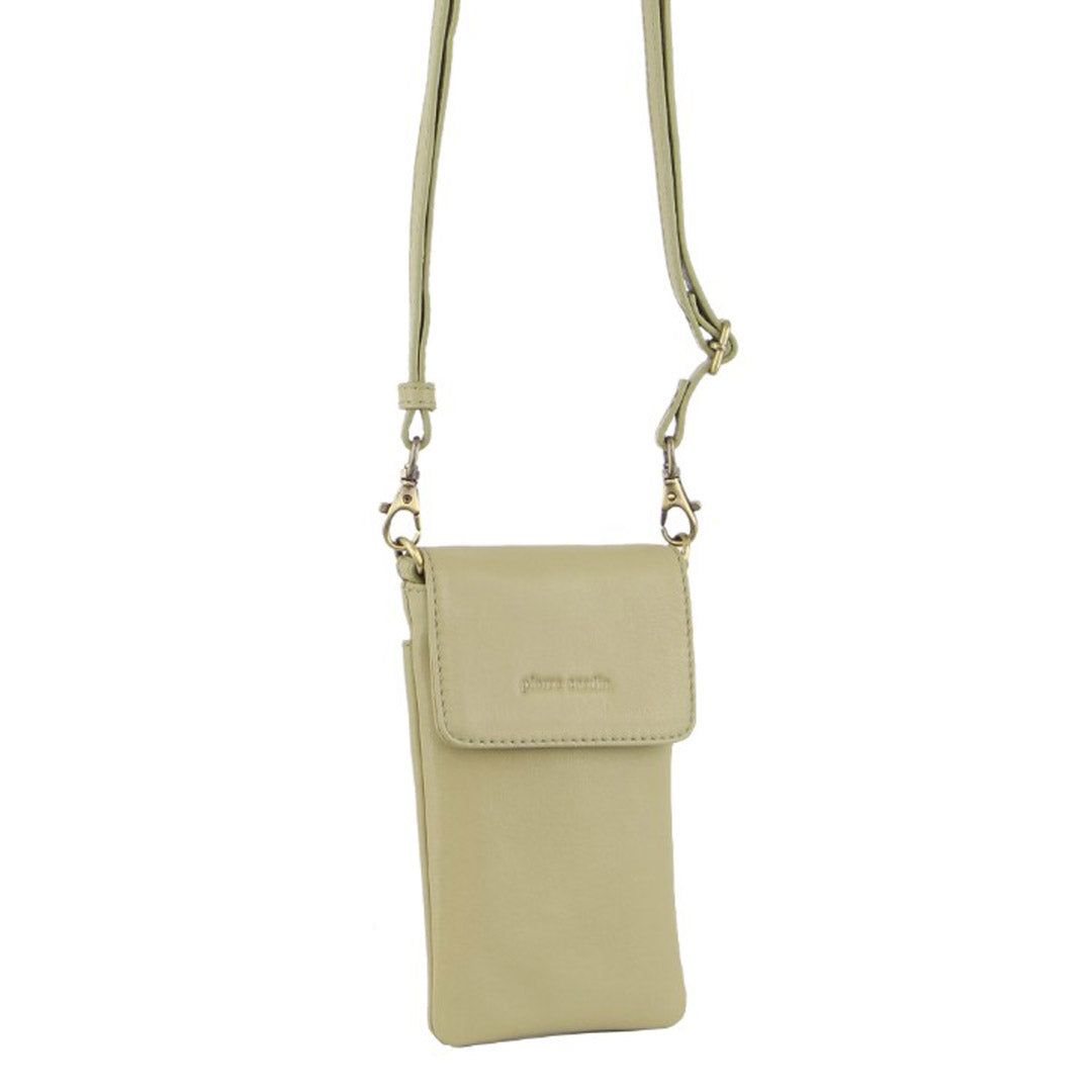 Carteiras Grandes Pierre Cardin Leather Phone Cross-Body Bag Feminino Marrom | 8790-DLBCO