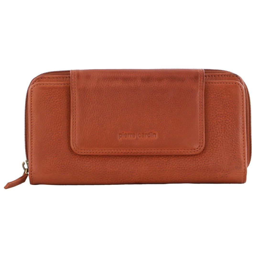 Carteiras Grandes Pierre Cardin Leather Bi-Fold Tab Wallet Feminino Marrom | 5146-KXCUM