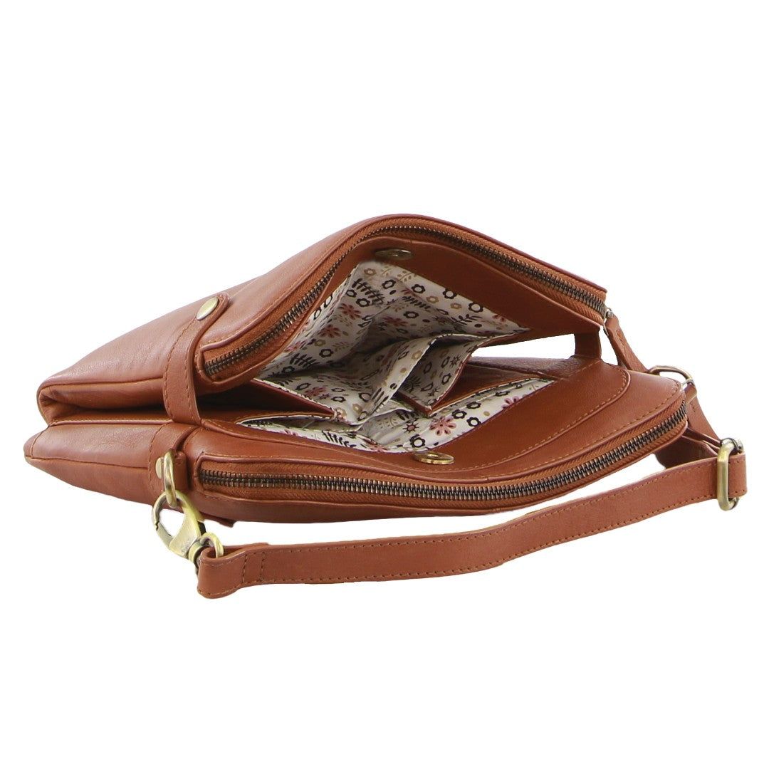 Clutch Pierre Cardin Leather Crossbody Bag Feminino Marrom | 9647-PXNFU