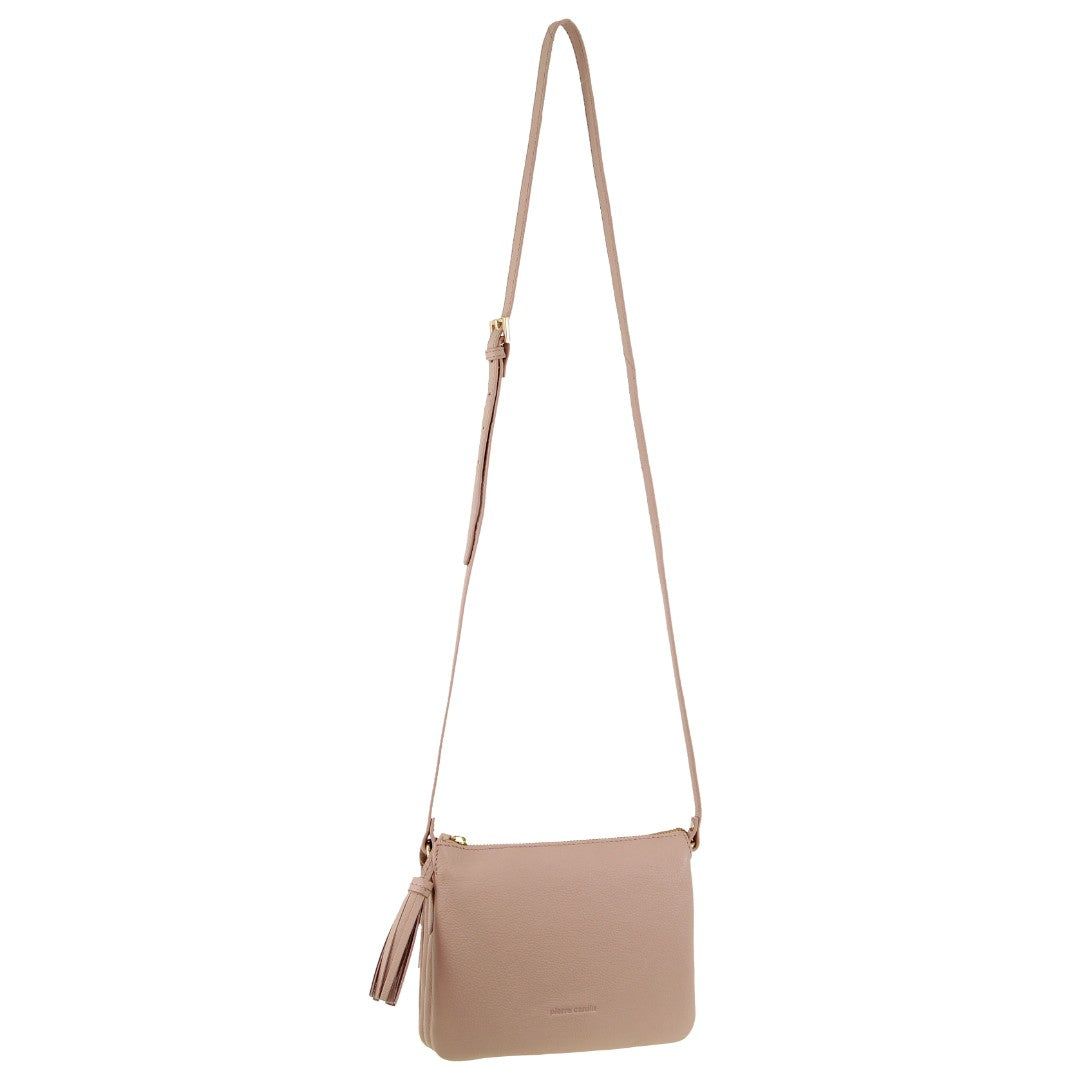 Clutch Pierre Cardin Leather Crossbody Bag Feminino Bege | 4825-TMUCR