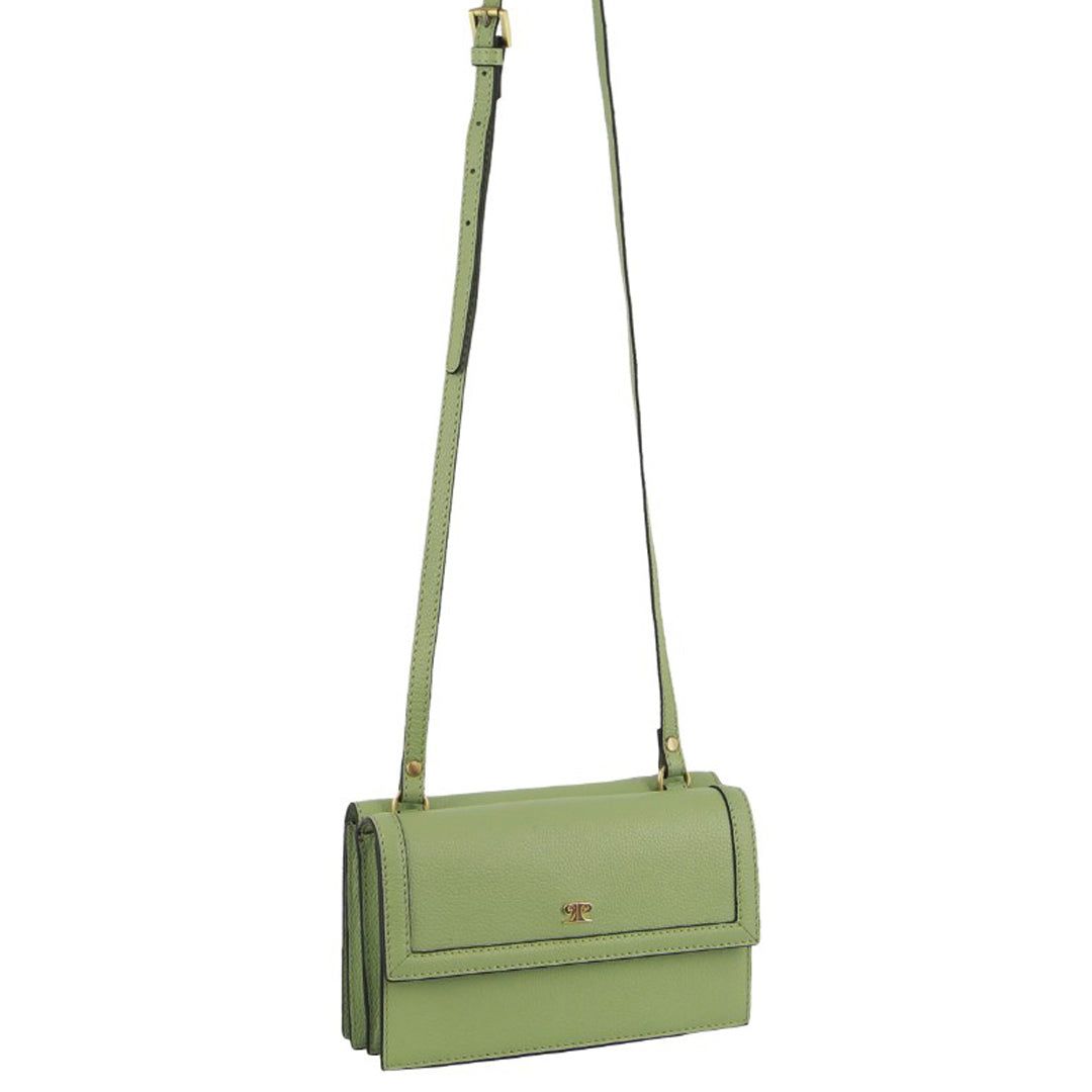 Clutch Pierre Cardin Leather Flap Over Cross-Body Bag Feminino Jade | 5819-OARLK