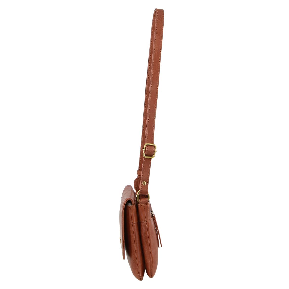 Clutch Pierre Cardin Leather Flap-over Crossbody Bag Feminino Marrom | 4752-BAOGS