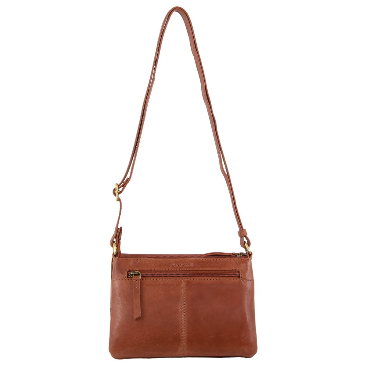 Clutch Pierre Cardin Leather Flap-over Crossbody Bag Feminino Marrom | 4752-BAOGS