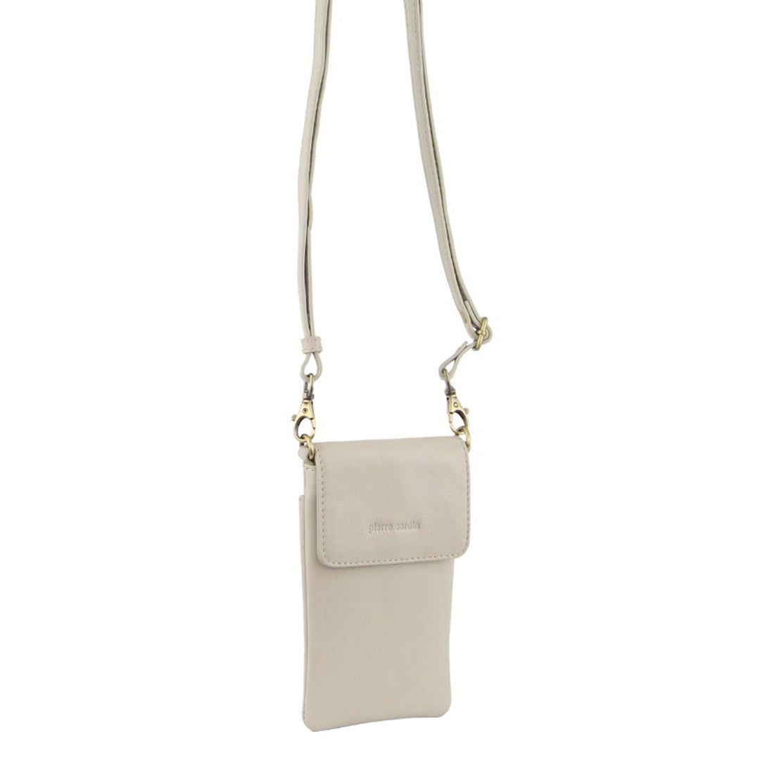 Clutch Pierre Cardin Leather Phone Cross-Body Bag Feminino Bege | 1372-HPKLZ