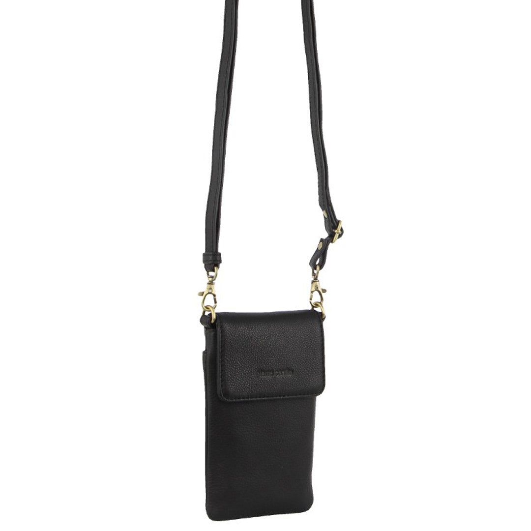 Clutch Pierre Cardin Leather Phone Cross-Body Bag Feminino Pretas | 6702-UJVOT