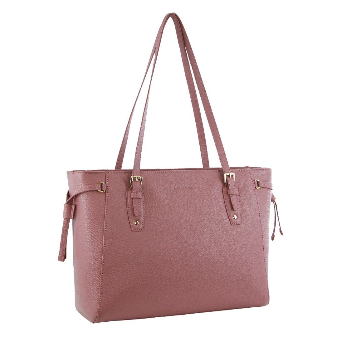 Clutch Pierre Cardin Leather Tote Bag Feminino Rosa | 6573-VKNOQ