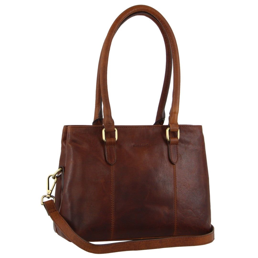 Handbags Pierre Cardin Leather Tote Bag Feminino Marrom | 9614-PHCRX