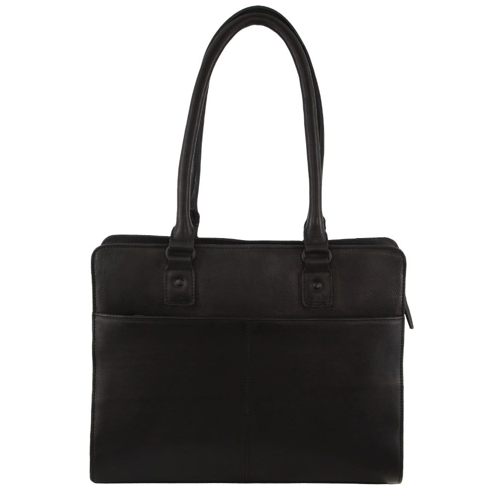 Laptop Pierre Cardin Leather Computer Tote Bag Travel Pretas | 3015-YKINE