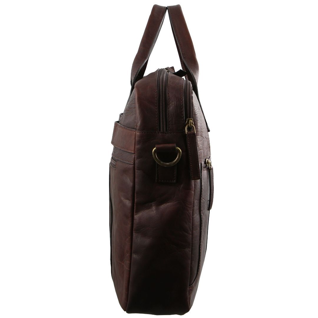 Laptop Pierre Cardin Rustic Leather Computer Bag Travel Marrom | 0986-COEMR