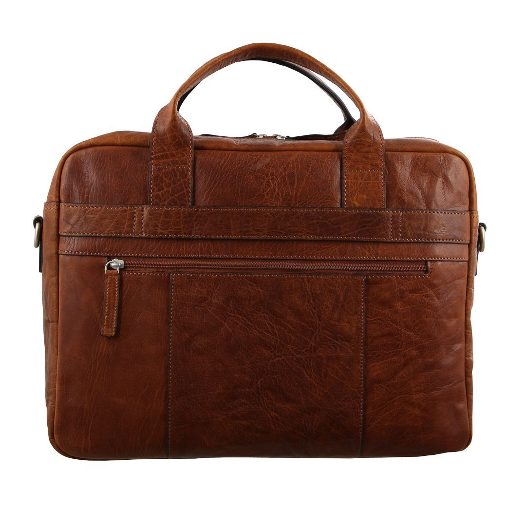 Laptop Pierre Cardin Rustic Leather Computer Business Bag Travel Marrom | 5369-QSJWZ