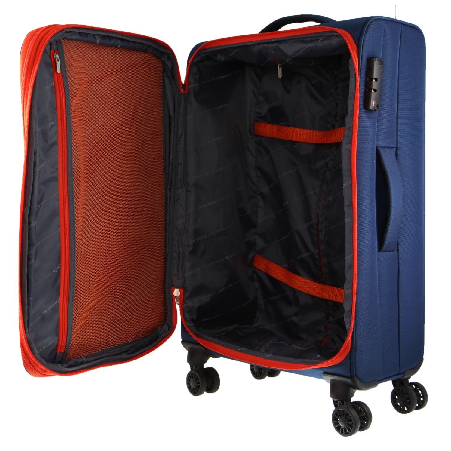 Large Cases Pierre Cardin 76cm LARGE Soft Shell Suitcase Travel Azul Marinho | 2719-FOUKV