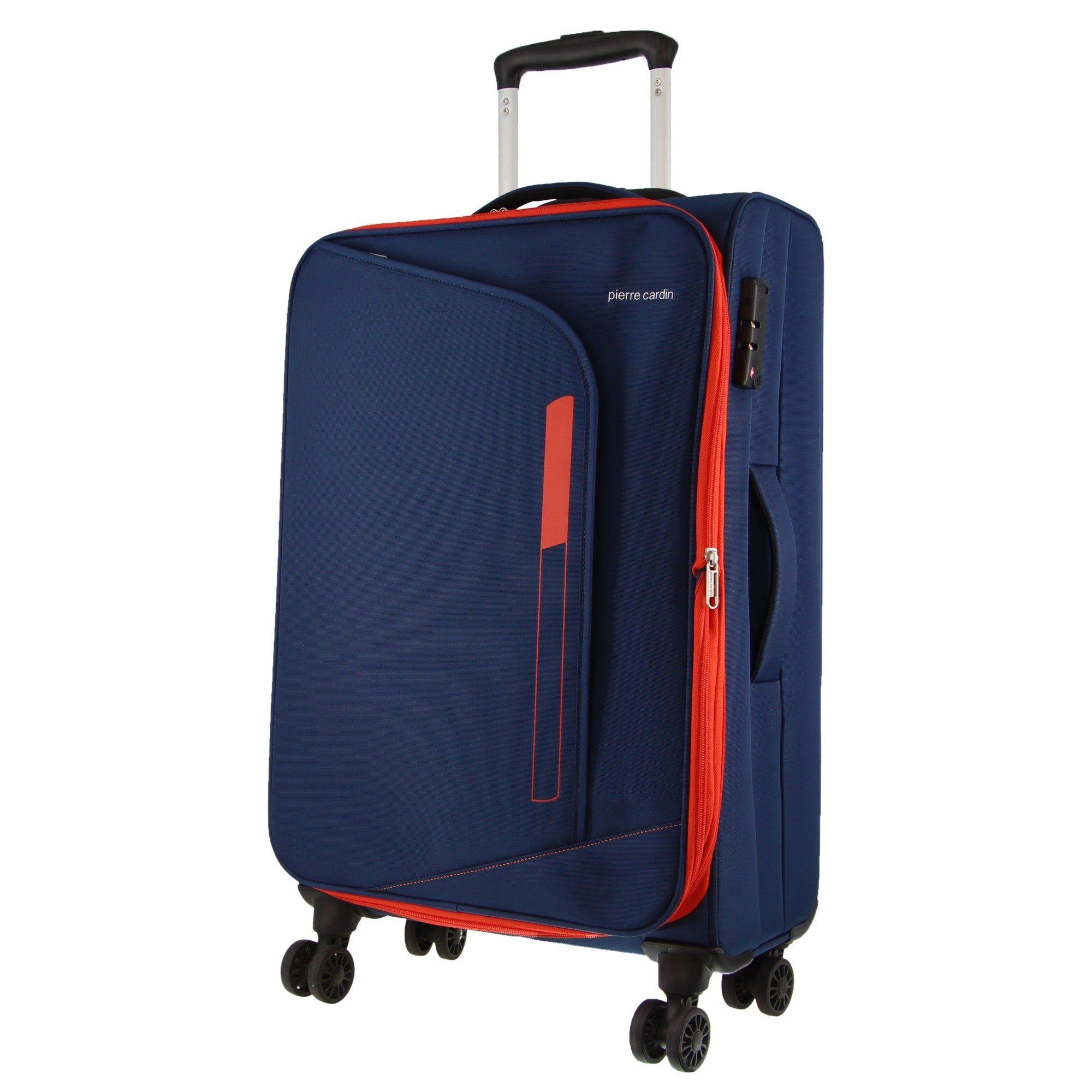 Large Cases Pierre Cardin 76cm LARGE Soft Shell Suitcase Travel Azul Marinho | 2719-FOUKV