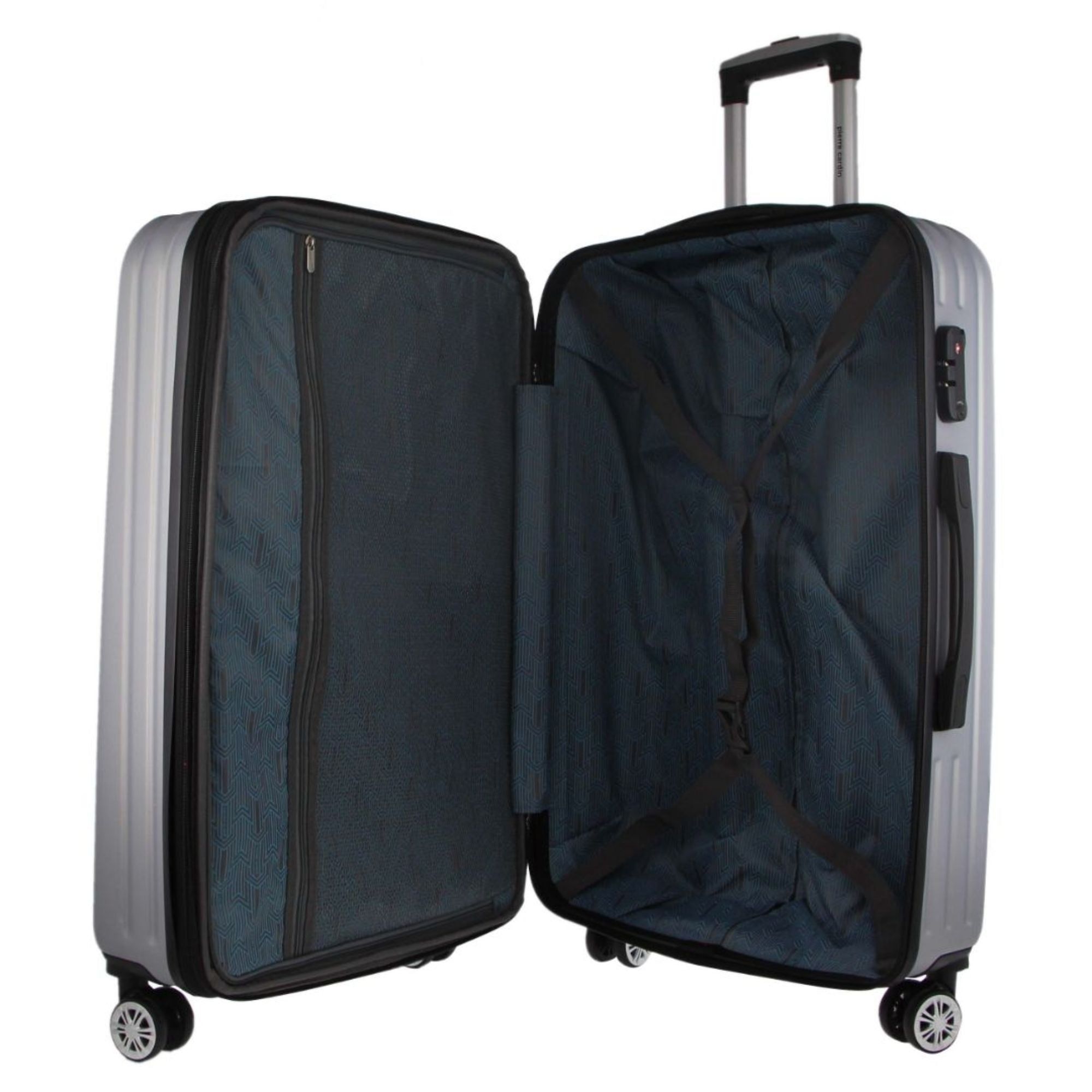 Large Cases Pierre Cardin 80cm LARGE Hard Shell Case Travel Prateadas | 4589-INVWL