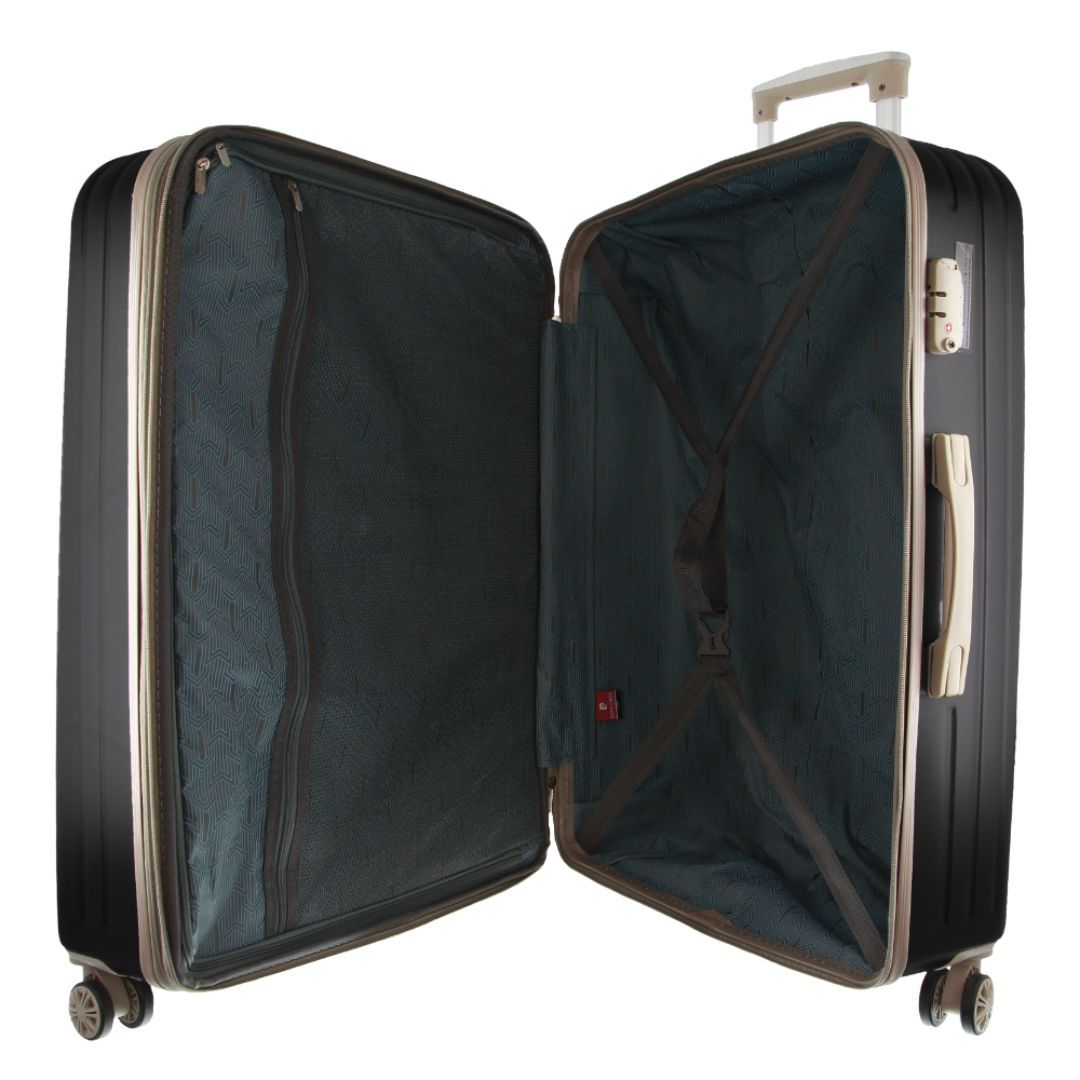 Large Cases Pierre Cardin 80cm Large Hard-Shell Suitcase Travel Pretas | 8035-TACSZ