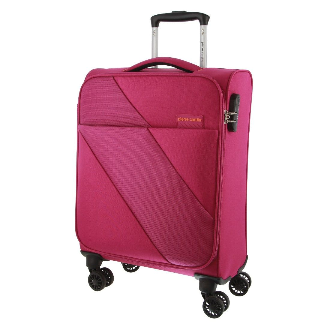 Malas De Viagem Pierre Cardin 55cm CABIN Soft-Shell Suitcase Travel Rosa | 8245-LUASJ