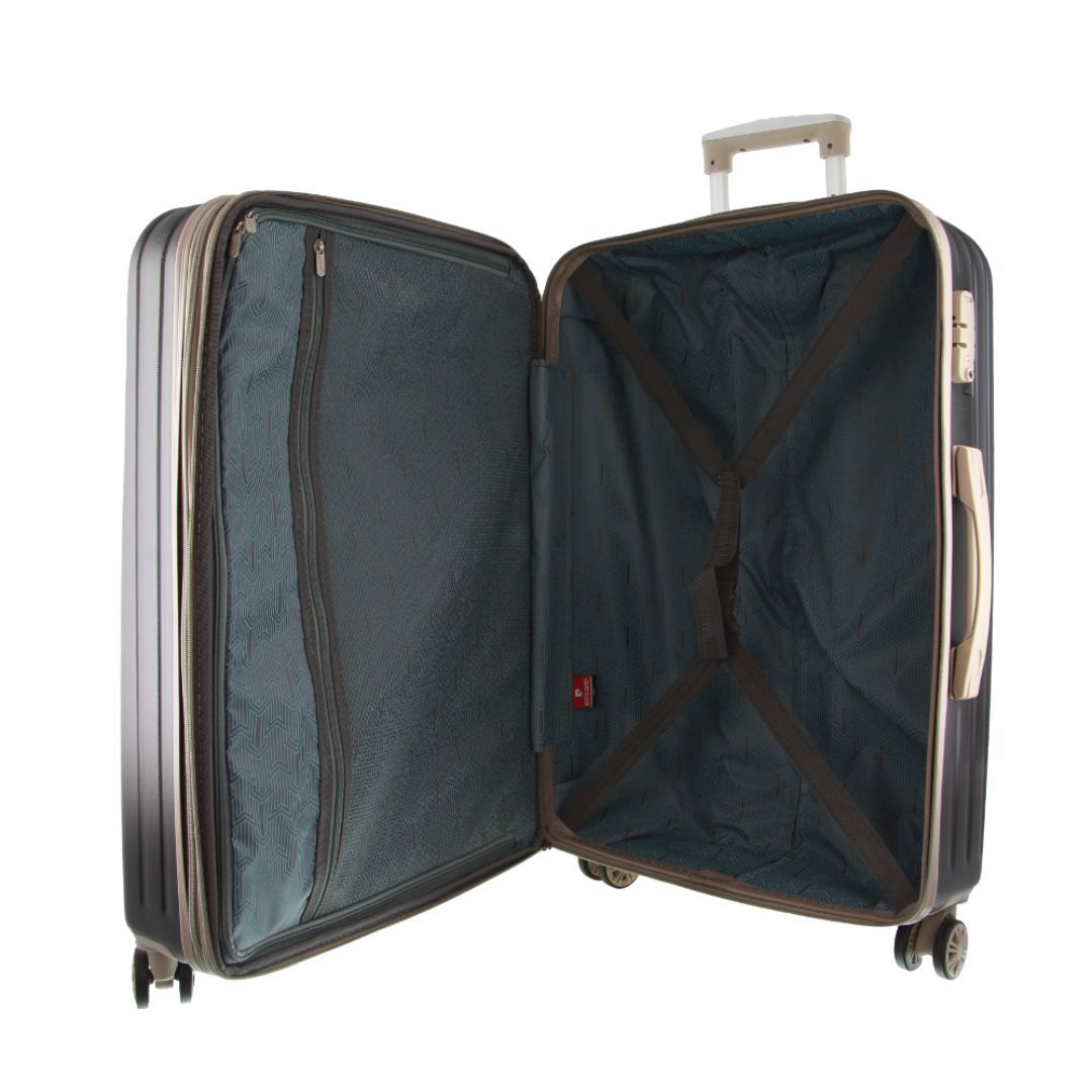 Malas De Viagem Pierre Cardin 70cm Medium Hard-Shell Suitcase Travel Pretas | 0693-KAHUI