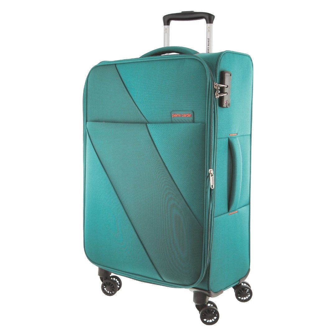 Malas De Viagem Pierre Cardin 78cm LARGE Soft Shell Suitcase Travel Turquesa | 9451-LMQWK