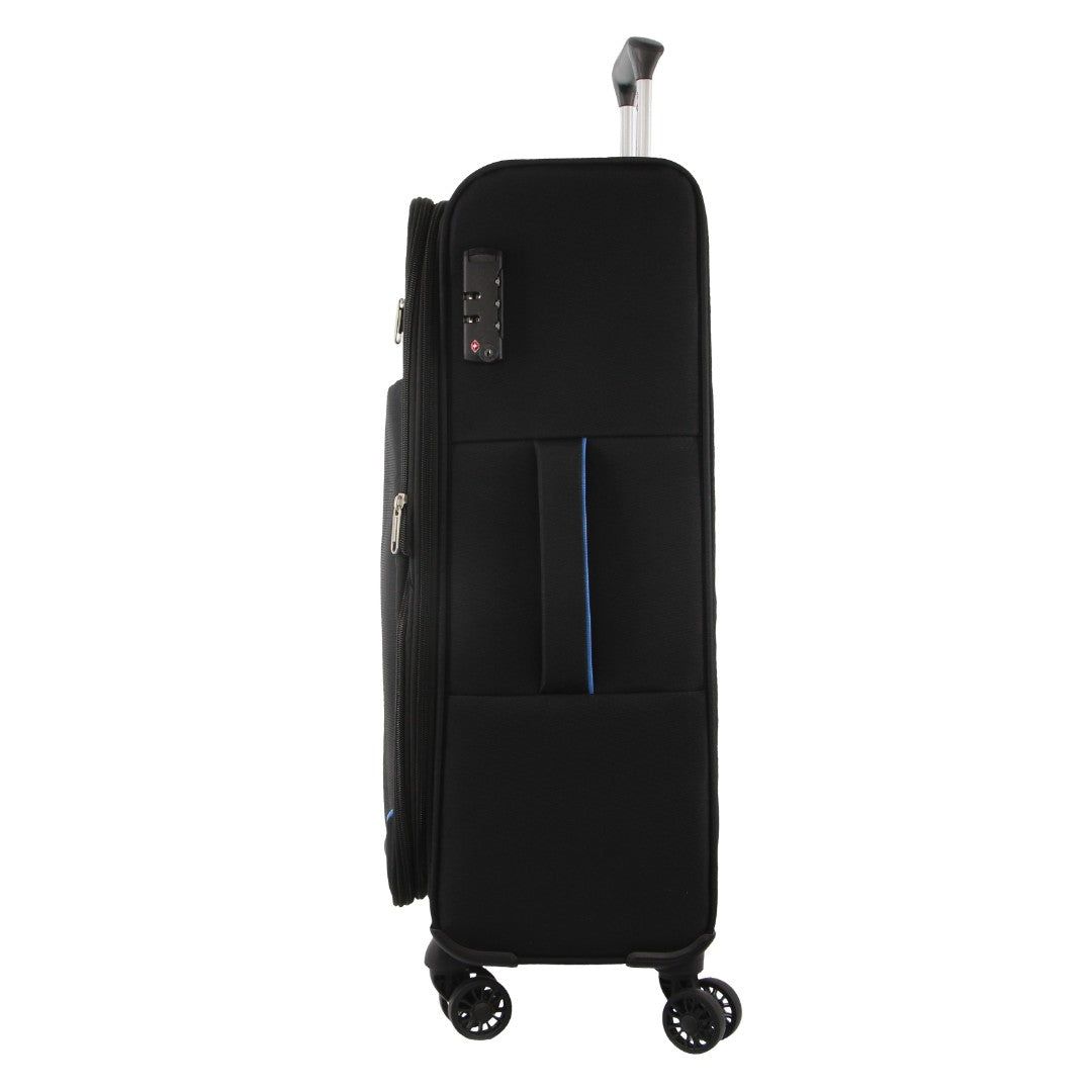 Medium Cases Pierre Cardin 68cm MEDIUM Soft Shell Suitcase Travel Pretas | 1794-KUGAN