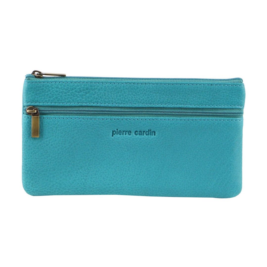 Medium Wallets Pierre Cardin Genuine Leather Coin Purse Feminino Turquesa | 5276-YLBGU