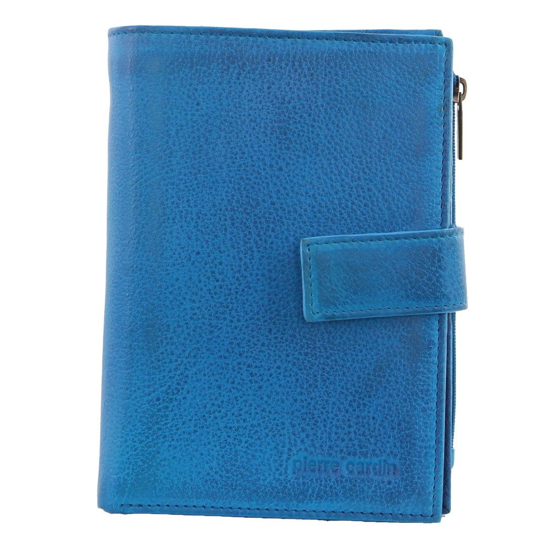 Medium Wallets Pierre Cardin Italian Leather Tab Wallet Feminino Turquesa | 8104-DVETG