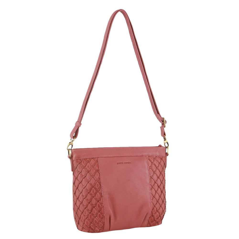 Mobile Phone Wallets Pierre Cardin Leather Embossed Crossbody Bag Feminino Marsala | 6490-WDBCJ