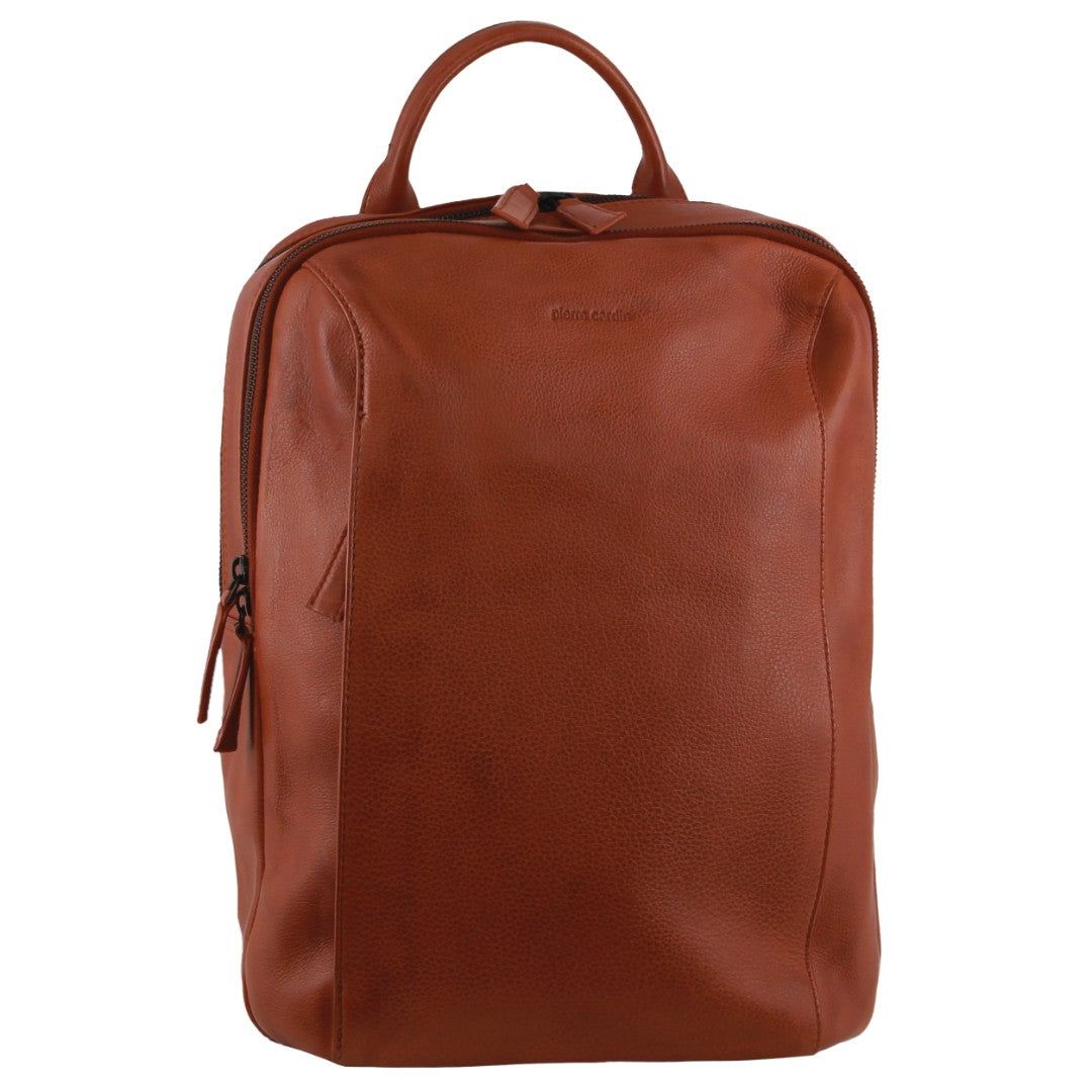 Mochilas Pierre Cardin Leather Business Laptop Backpack Masculino Marrom | 9615-VOHBL