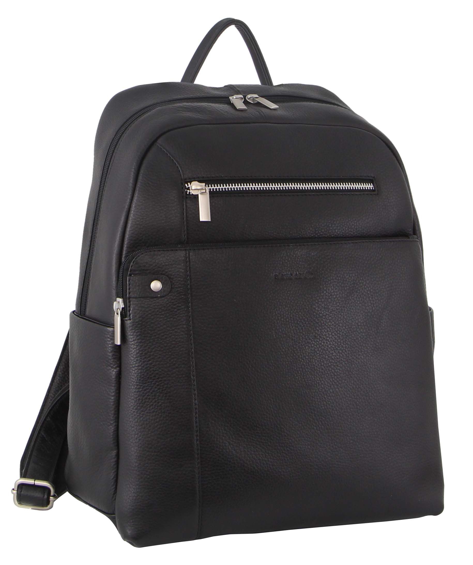 Mochilas Pierre Cardin Leather Laptop Business Backpack Feminino Pretas | 6312-SFNTY