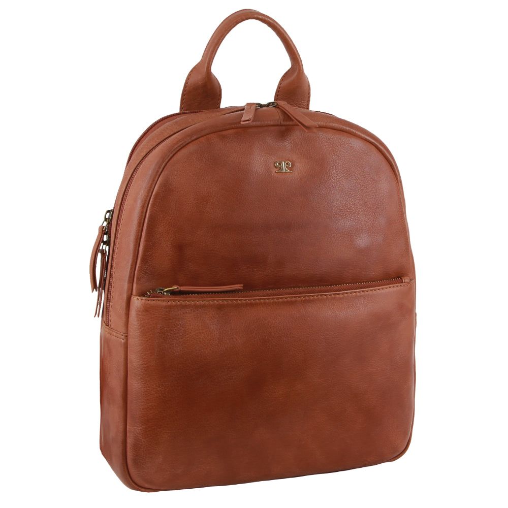 Mochilas Pierre Cardin Rustic Leather Business Backpack Computer Bag Feminino Marrom | 0752-NQIUR