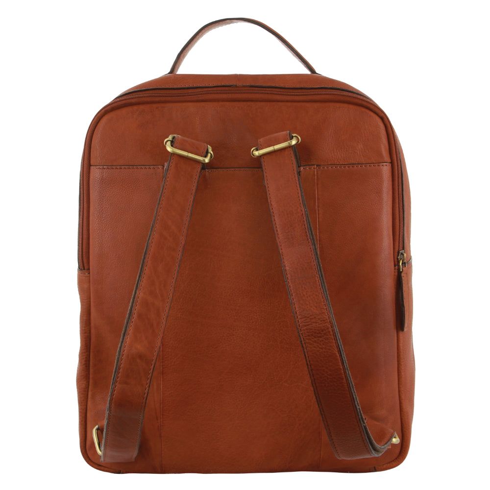 Mochilas Pierre Cardin Rustic Leather Business Backpack Computer Bag Masculino Marrom | 7039-IWRHG