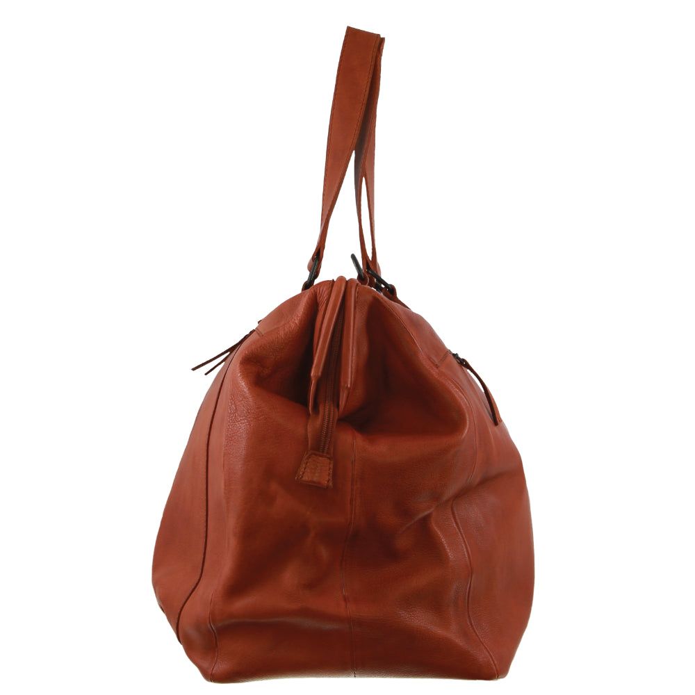 Overnight Bags Pierre Cardin Rustic Leather Overnight Bag Masculino Marrom | 8915-MWVAL