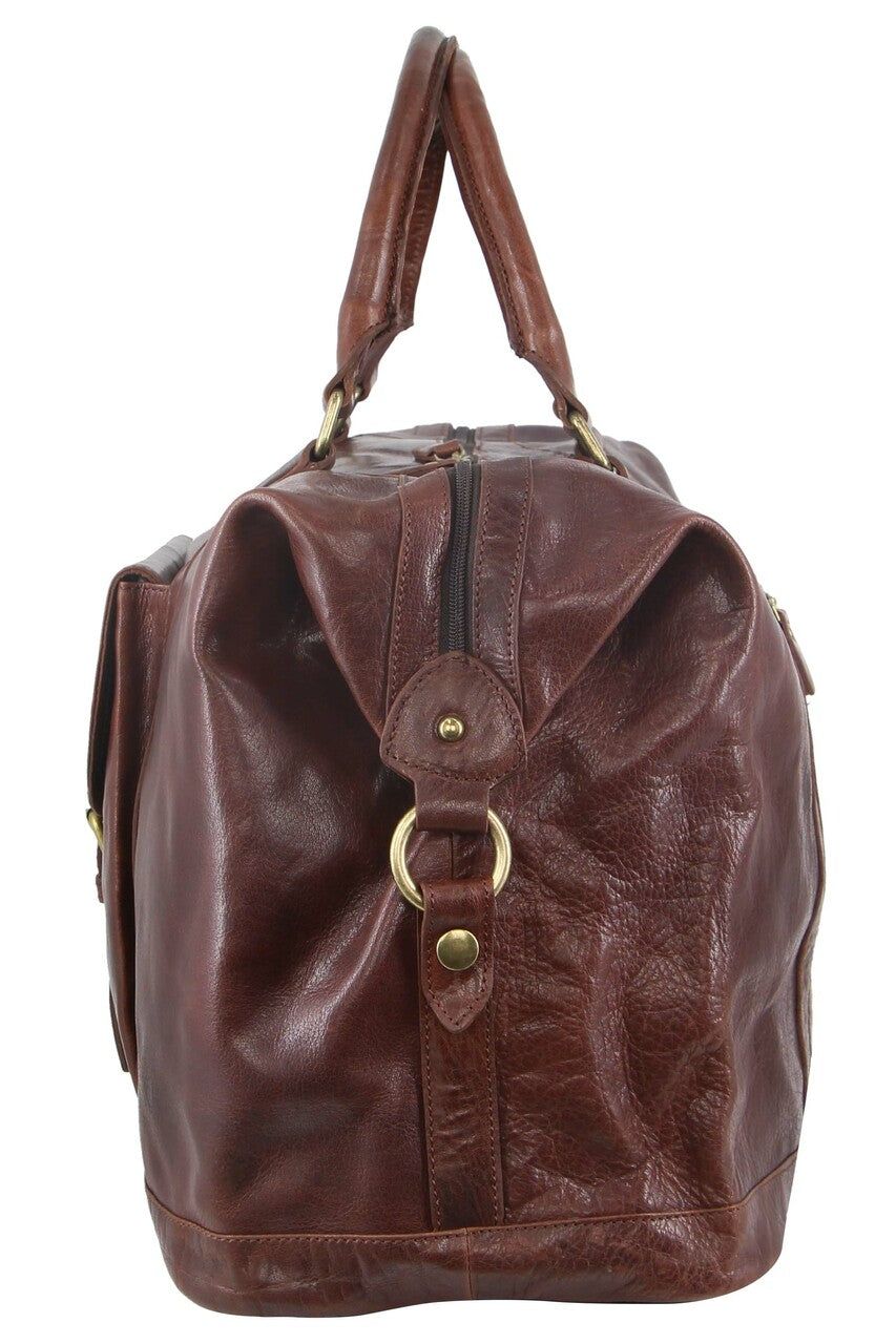 Overnight Bags Pierre Cardin Rustic Leather Business Overnight Bag Masculino Chocolate | 8014-GZLBU