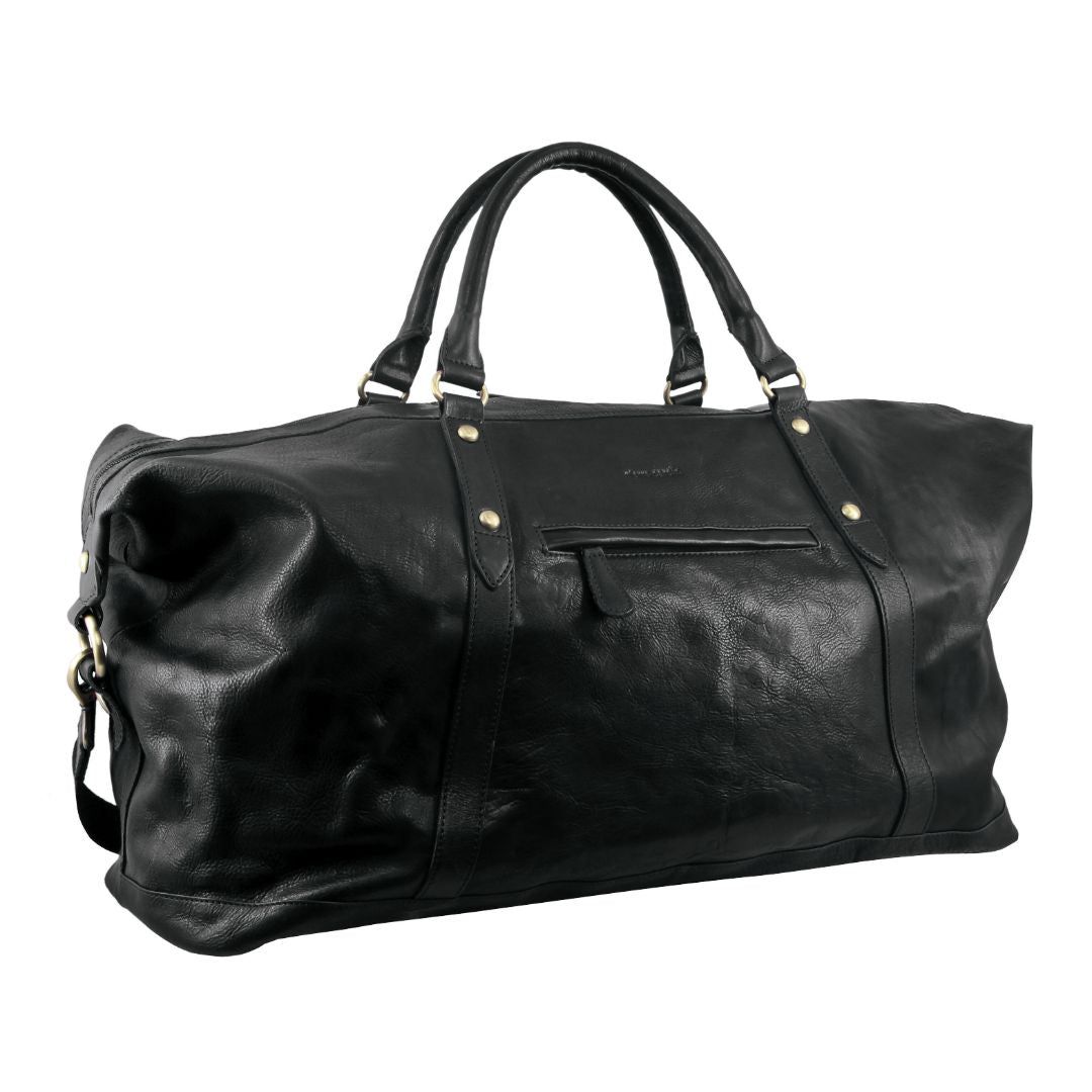 Overnight Bags Pierre Cardin Rustic Leather Business Overnight Bag Masculino Pretas | 3649-PVUIG