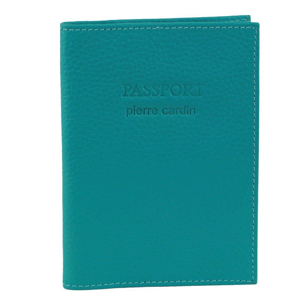 Passport Wallets Pierre Cardin Leather Passport Wallet Cover Masculino Turquesa | 8305-LQBTF