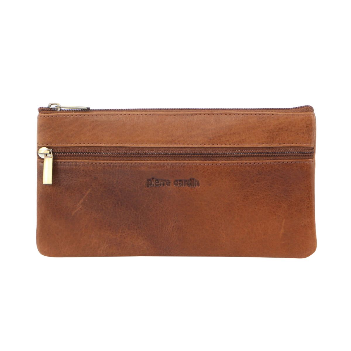 Porta Cartões Pierre Cardin Genuine Leather Coin Purse Masculino Marrom | 0837-YHLUZ